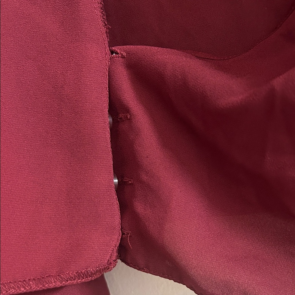 VENUS Women's Burgundy Wrap Blouse - Picture 6 of 8